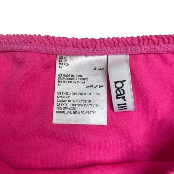 Bar III Tank Bra Bikini Top & High Leg Bottoms Candy Kiss Pink Textured XS New - Picture 9 of 10
